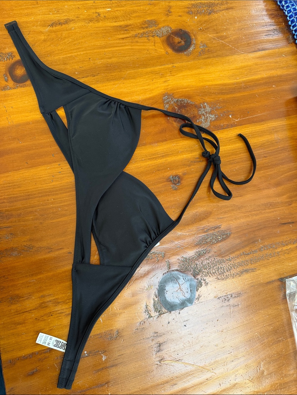 PINK Victoria’s Secret BLACK  bikini top size MEDIUM. with removeable pads.